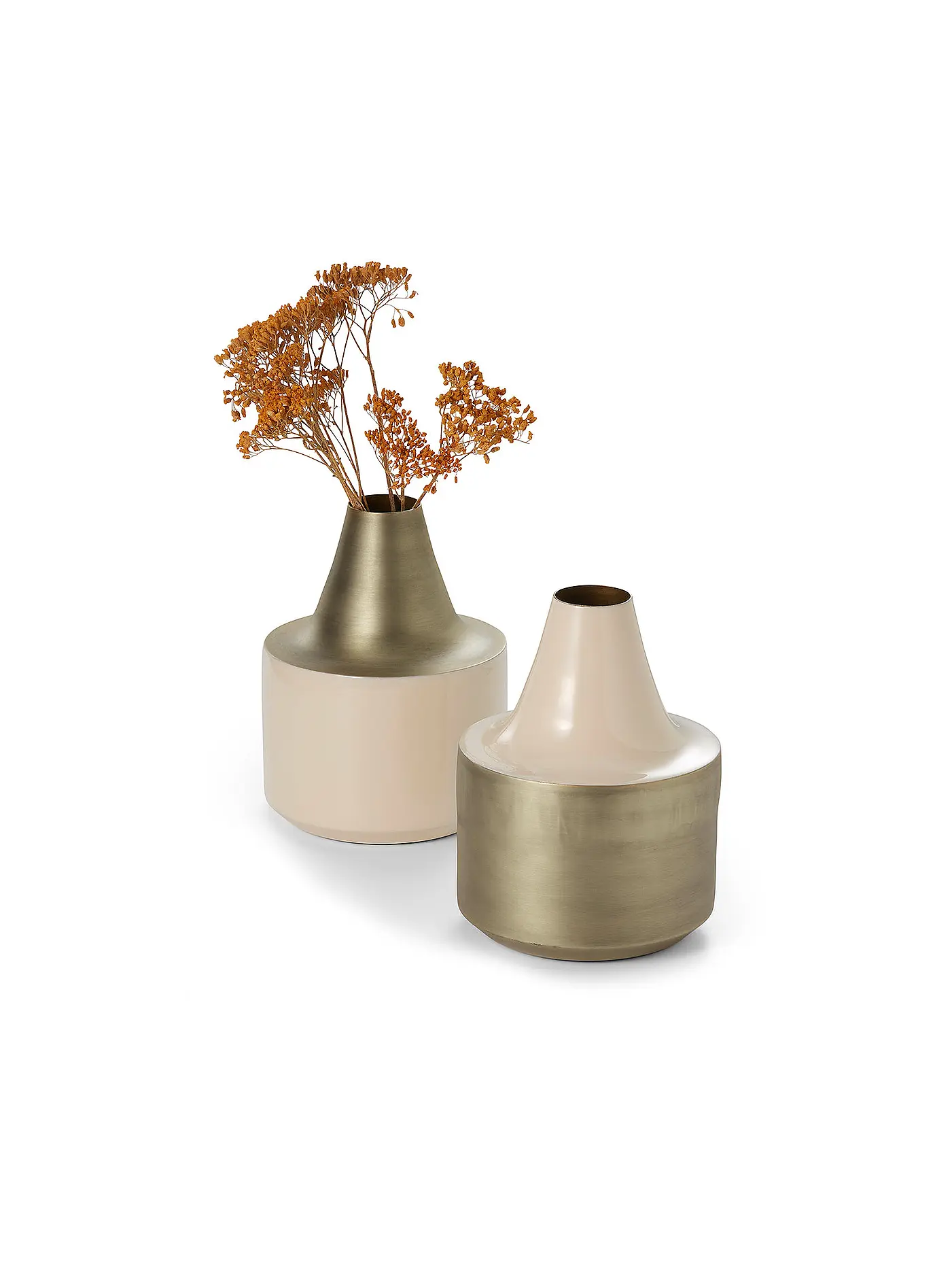 PHILIPPI | Vase BARBADOS 20cm Creme  Antik Messing | gold